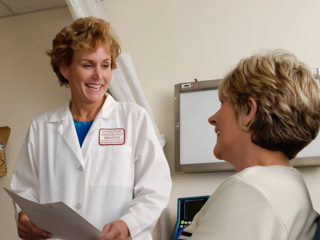 Doctor talking with a patient during a consultation